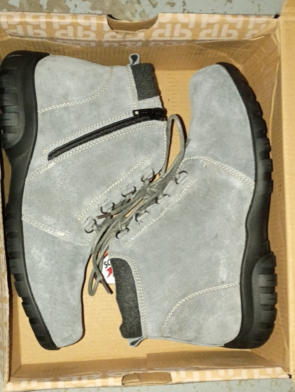 Propet Grey Suede Chukka Boots with Side Zip